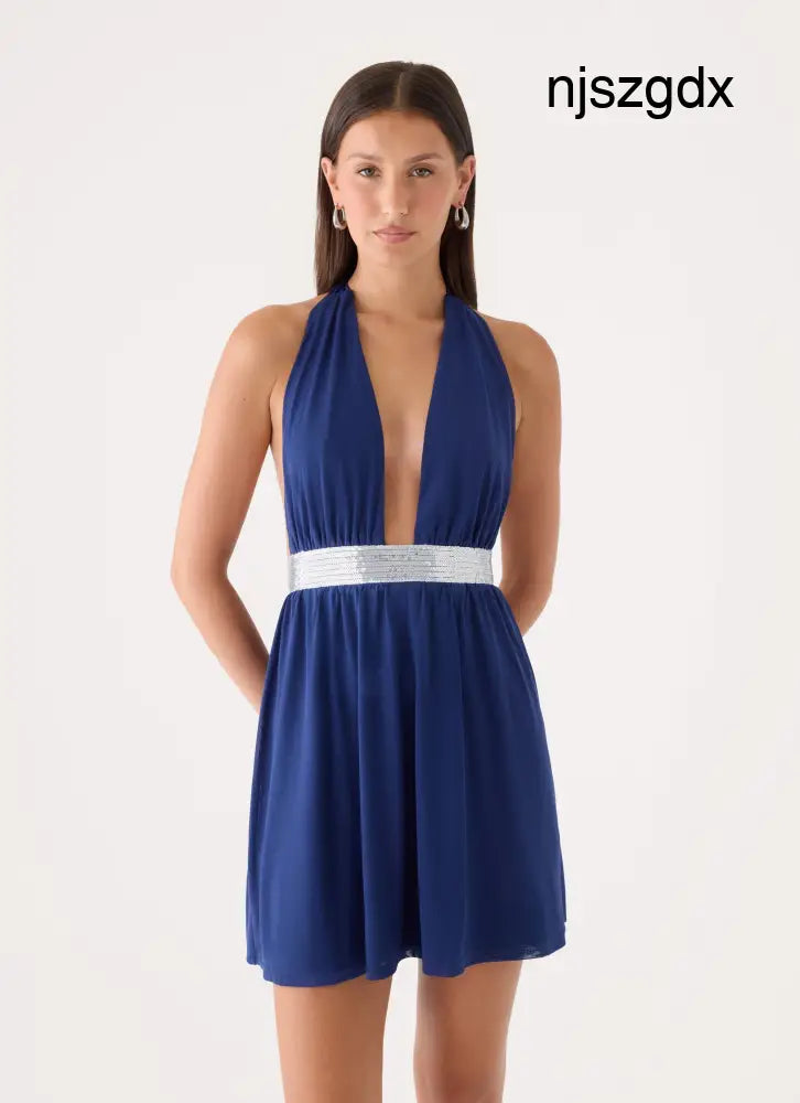 Alyvia Mini Dress - Rich Blue - Mini Dresses