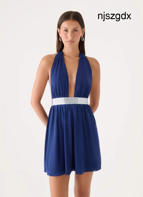 Alyvia Mini Dress - Rich Blue - Mini Dresses