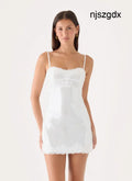 Averie Sequin Mini Dress - White - Mini Dresses