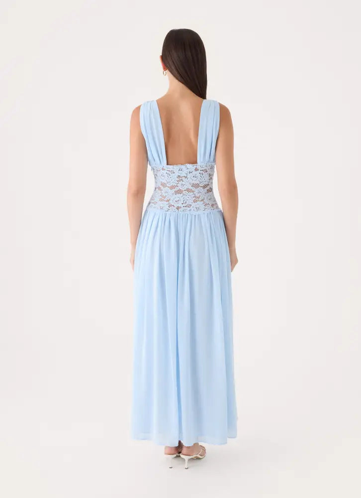 Berdine Lace Maxi Dress - Blue - Maxi Dresses