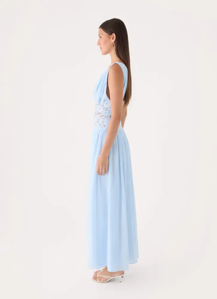 Berdine Lace Maxi Dress - Blue - Maxi Dresses
