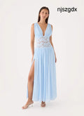 Berdine Lace Maxi Dress - Blue - Maxi Dresses