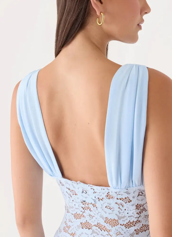 Berdine Lace Maxi Dress - Blue - Maxi Dresses