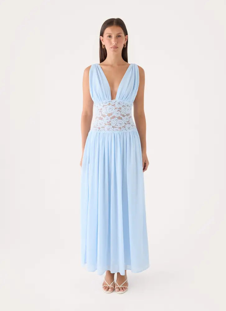 Berdine Lace Maxi Dress - Blue - Maxi Dresses