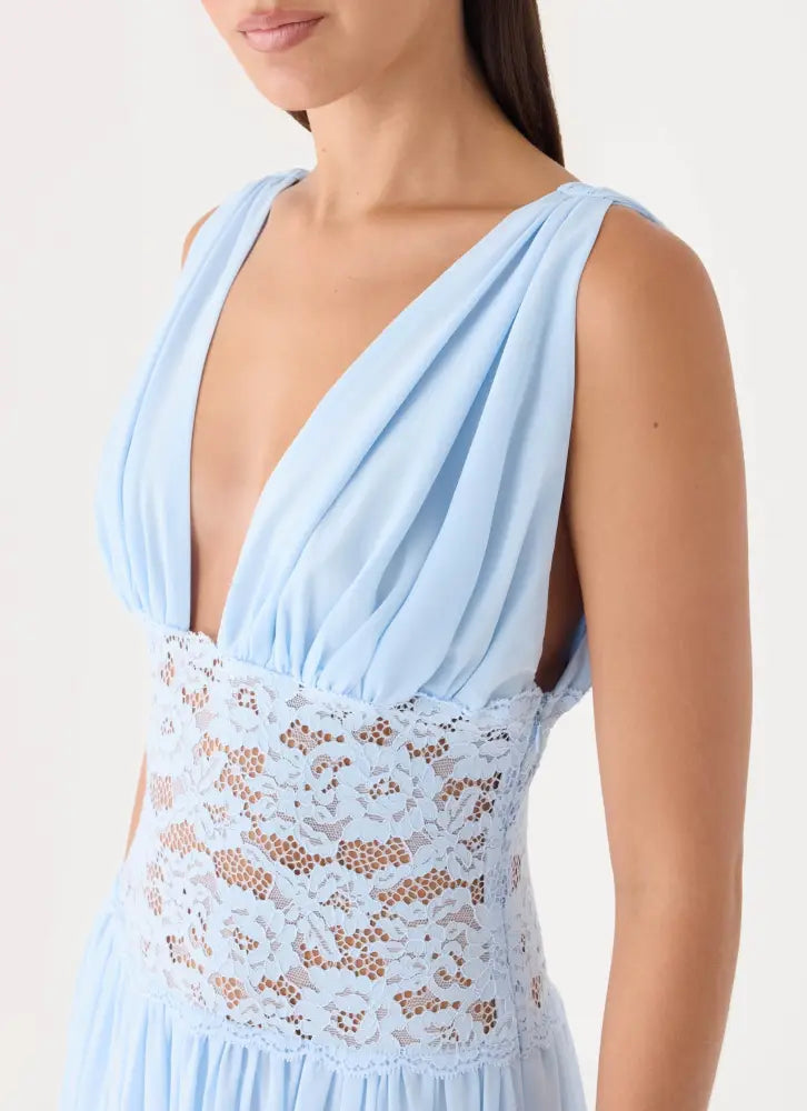 Berdine Lace Maxi Dress - Blue - Maxi Dresses