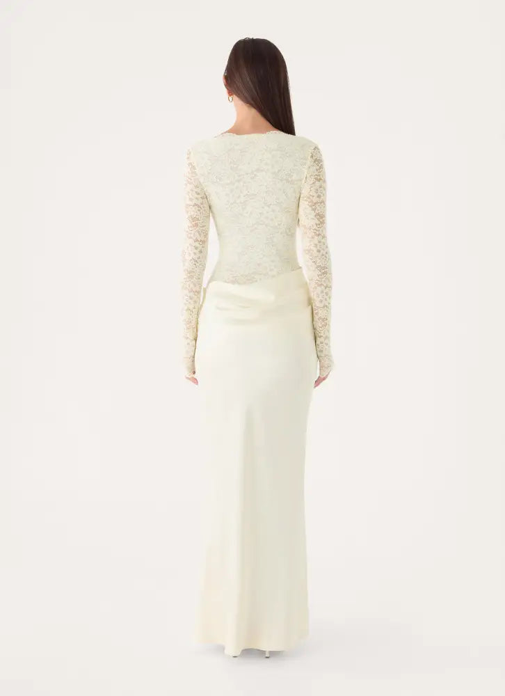 Cerelia Long Sleeve Maxi Dress - Ivory - Maxi Dresses
