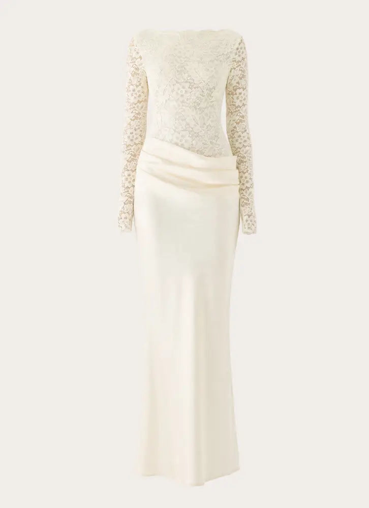 Cerelia Long Sleeve Maxi Dress - Ivory - Maxi Dresses