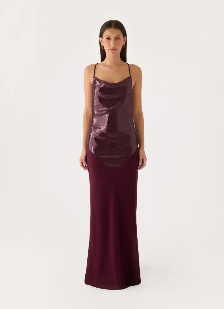 Cleodora Maxi Dress - Plum - Maxi Dresses