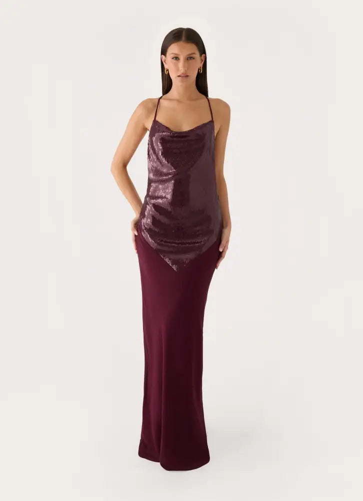 Cleodora Maxi Dress - Plum - Maxi Dresses
