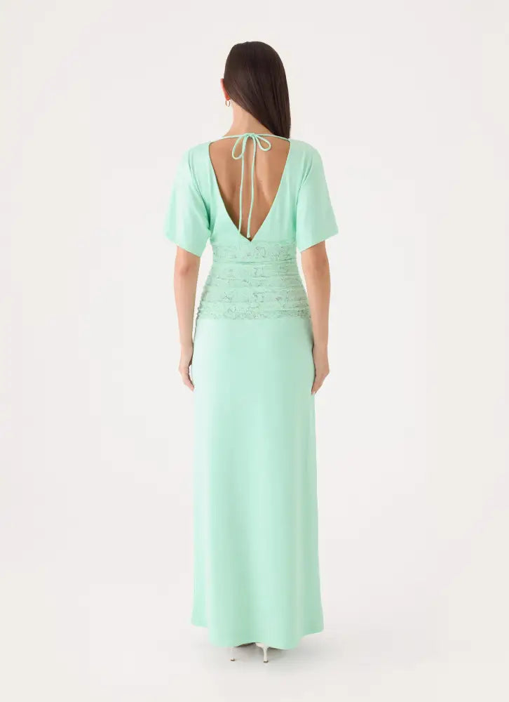 Comes To You Maxi Dress - Misty Jade - Maxi Dresses