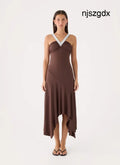 Elixia Midi Dress - Chocolate - Midi Dresses