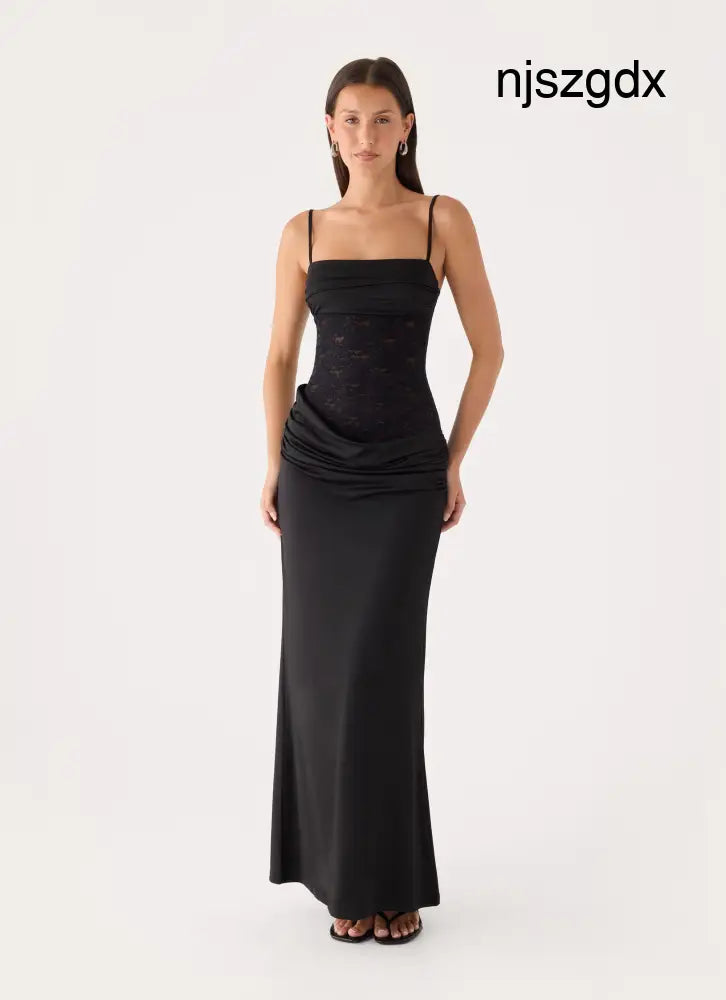 Emesy Lace Maxi Dress - Black - Maxi Dresses