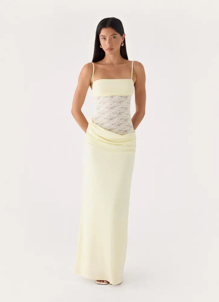 Emesy Lace Maxi Dress - Yellow - Maxi Dresses
