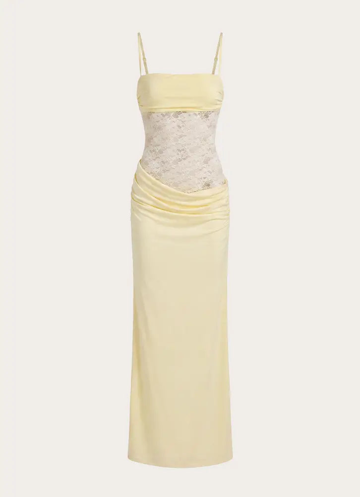 Emesy Lace Maxi Dress - Yellow - Maxi Dresses