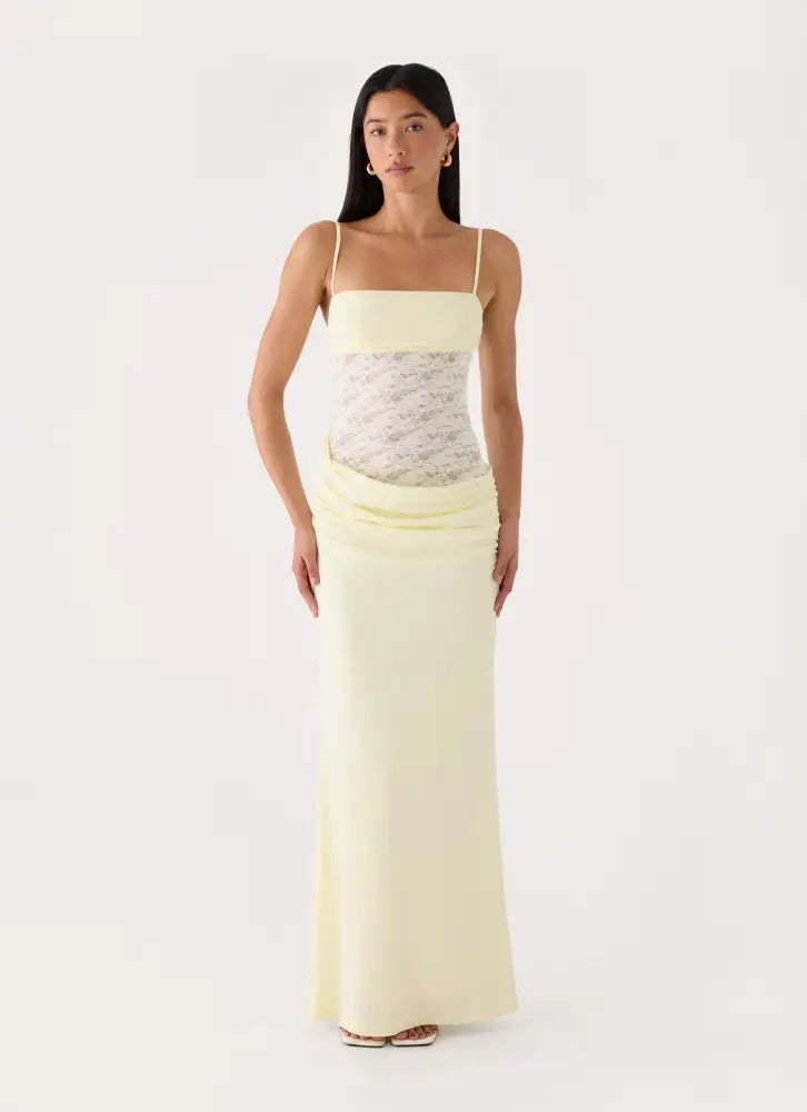 Emesy Lace Maxi Dress - Yellow - Maxi Dresses