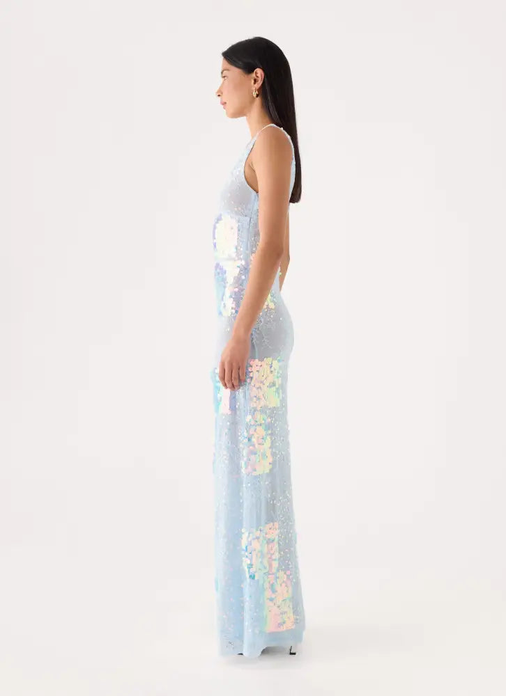 Erinah Sequin Maxi Dress - Blue - Maxi Dresses