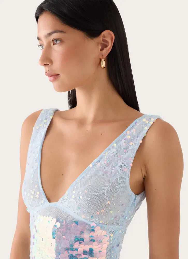 Erinah Sequin Maxi Dress - Blue - Maxi Dresses