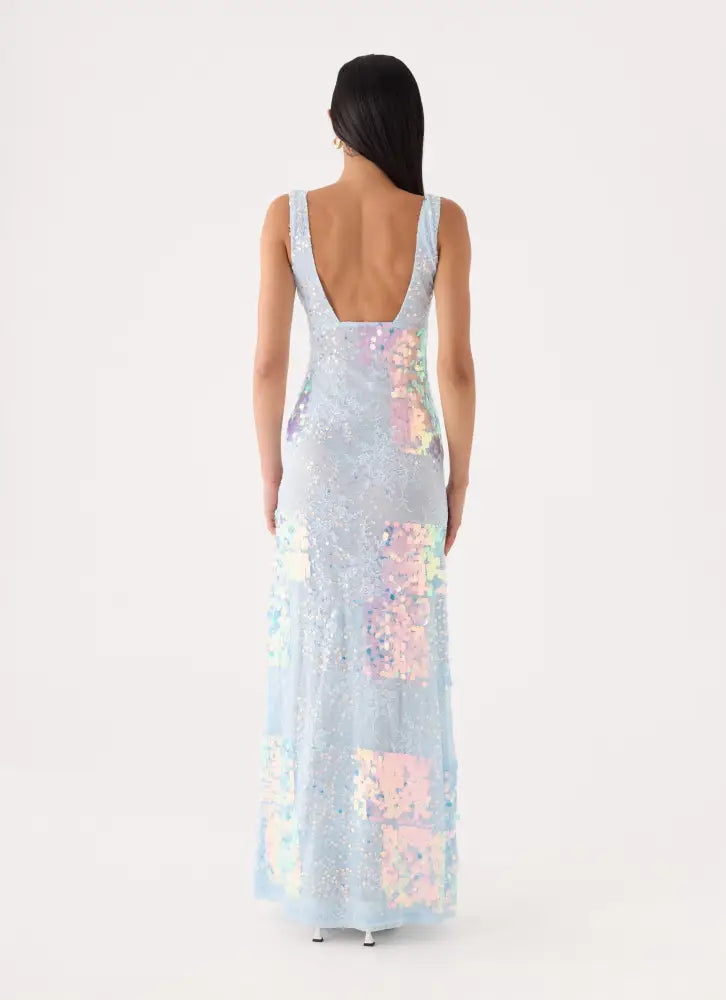 Erinah Sequin Maxi Dress - Blue - Maxi Dresses