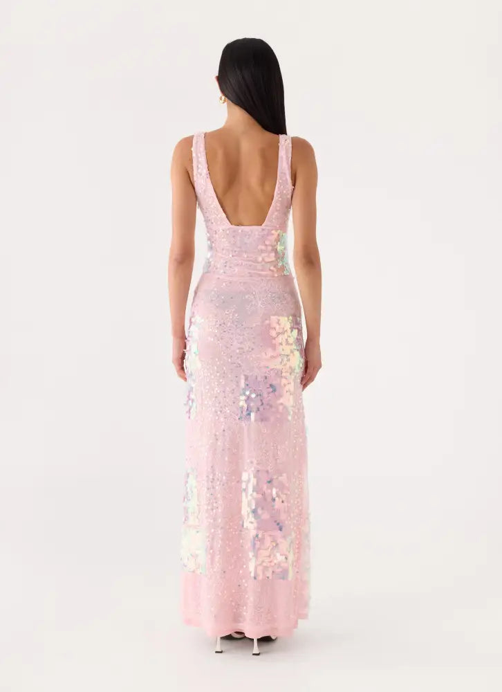 Erinah Sequin Maxi Dress - Pink - Maxi Dresses