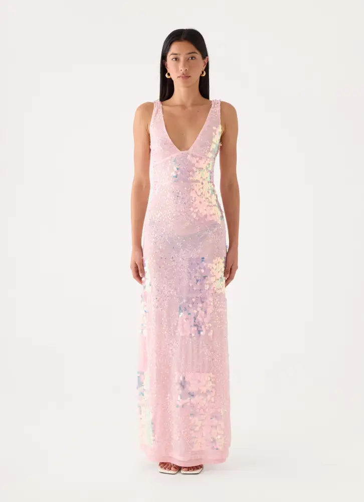 Erinah Sequin Maxi Dress - Pink - Maxi Dresses