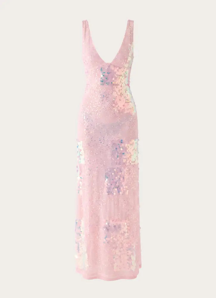 Erinah Sequin Maxi Dress - Pink - Maxi Dresses