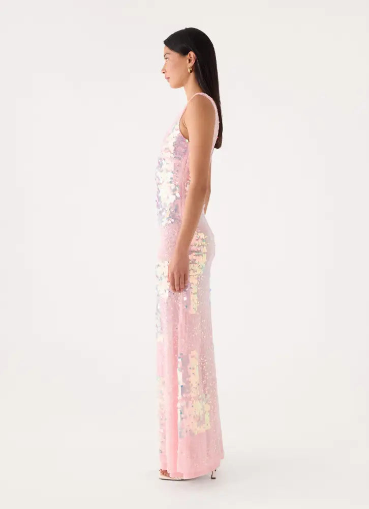Erinah Sequin Maxi Dress - Pink - Maxi Dresses