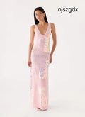 Erinah Sequin Maxi Dress - Pink - Maxi Dresses