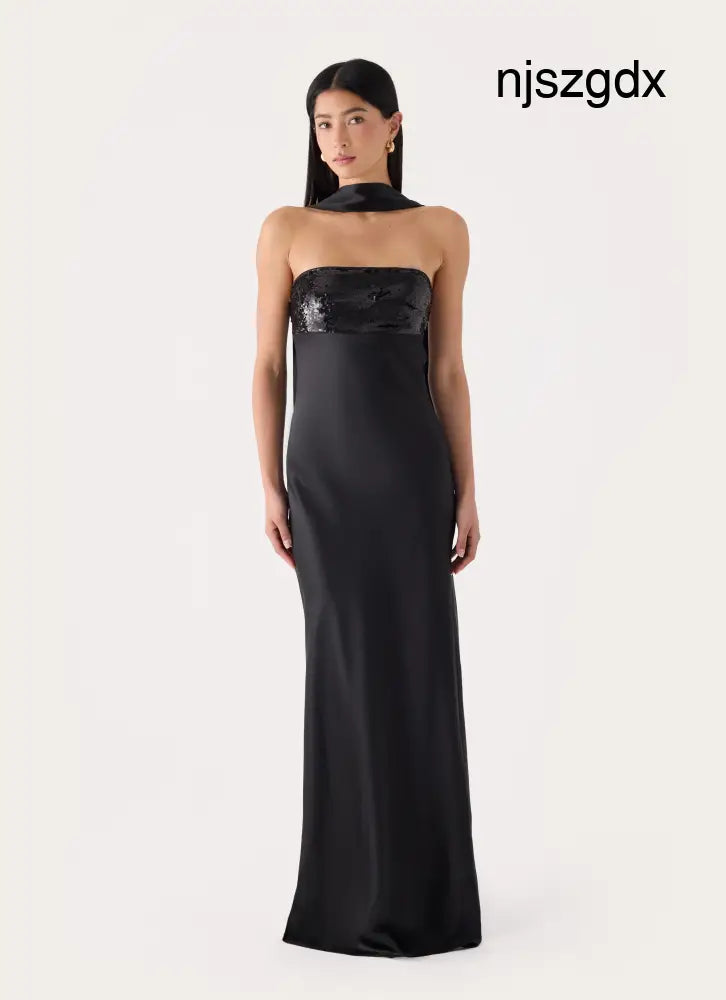 Hush Sequin Maxi Dress - Black - Maxi Dresses
