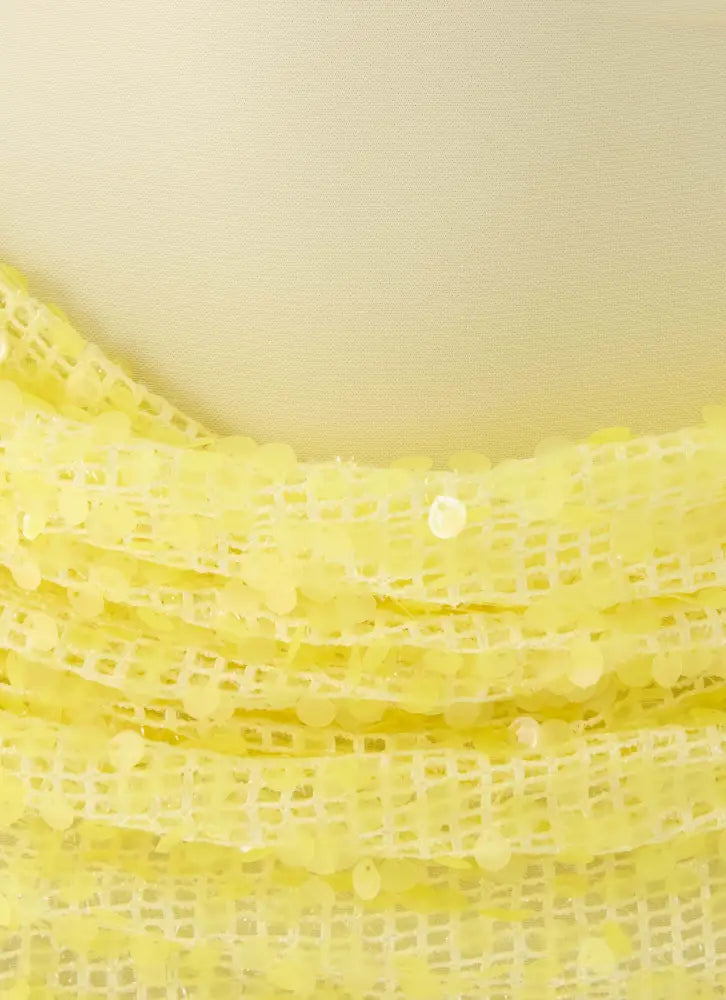 Indira Halter Mini Dress - Yellow - Mini Dresses