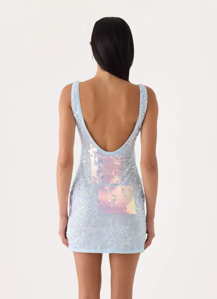 Maral Sequin Mini Dress - Blue - Mini Dresses