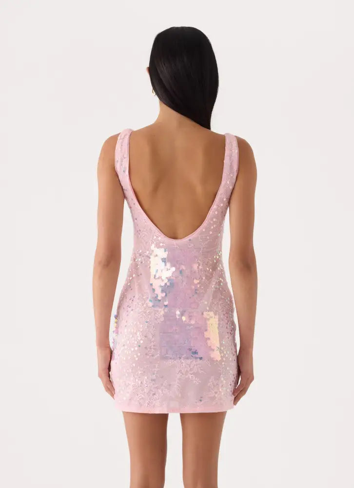 Maral Sequin Mini Dress - Pink - Mini Dresses