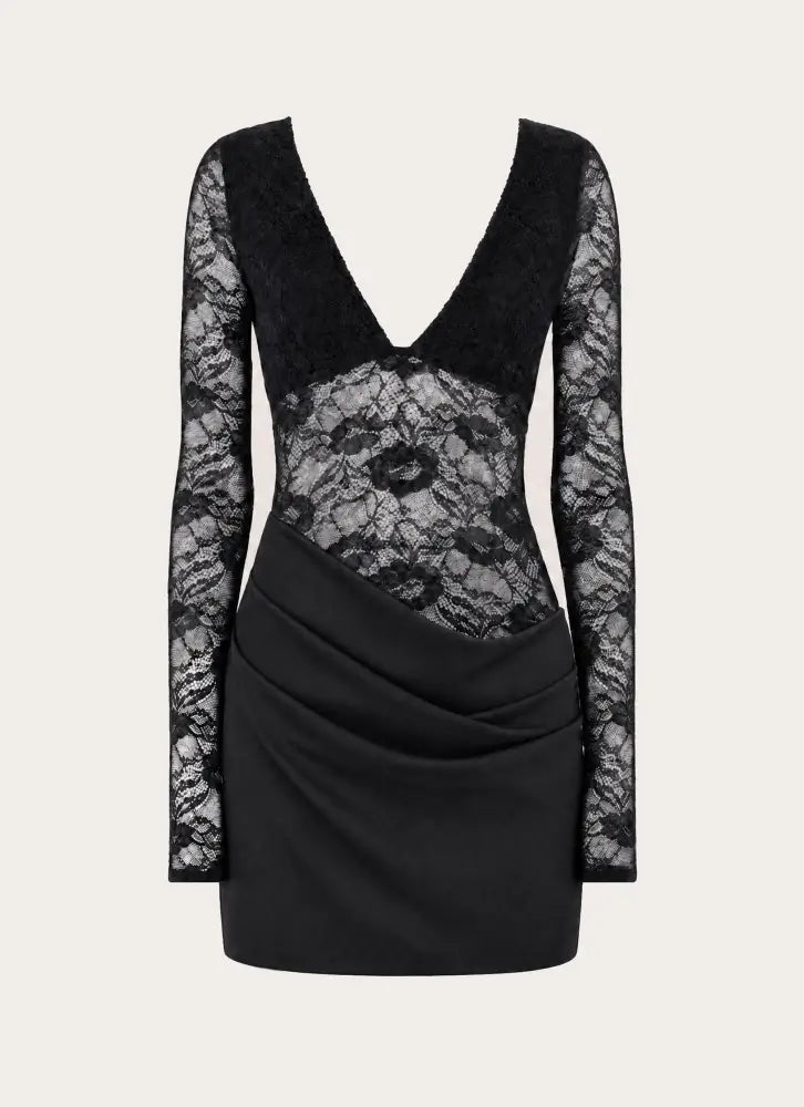 Michayla Lace Mini Dress - Black - Mini Dresses