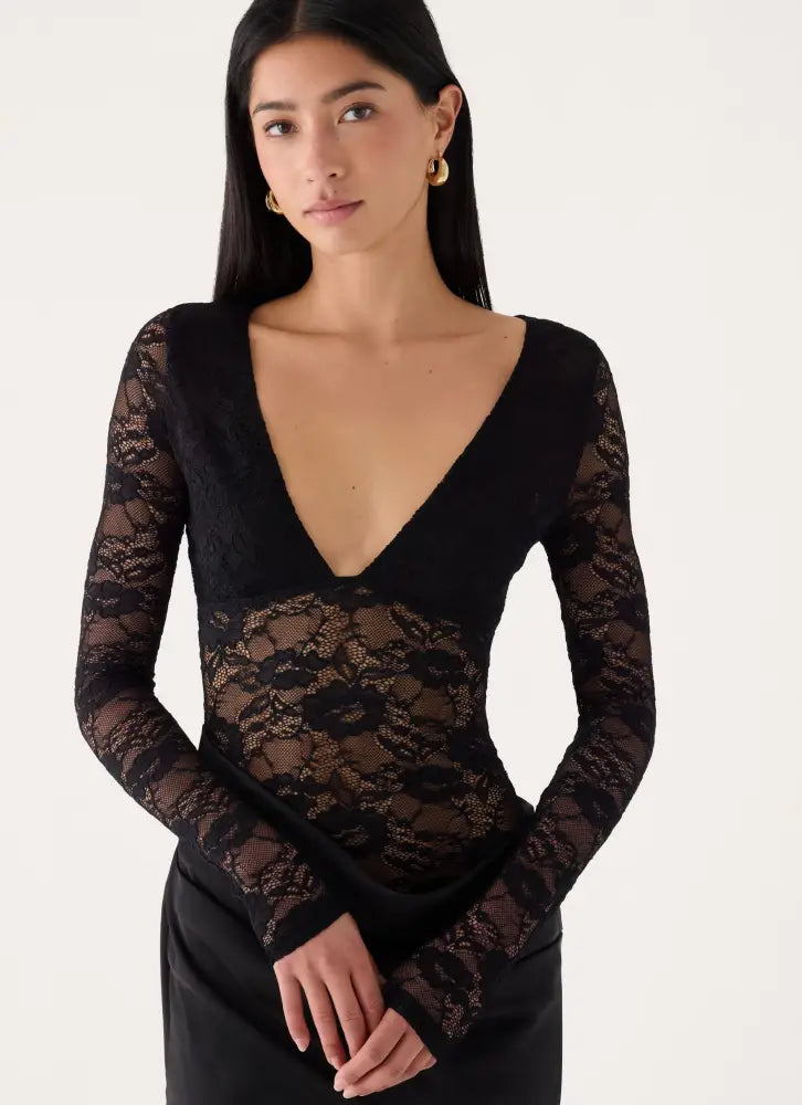 Michayla Lace Mini Dress - Black - Mini Dresses
