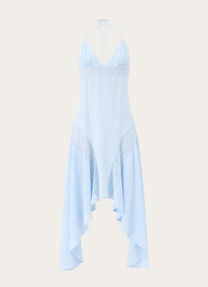 Prilla Asymmetric Midi Dress - Blue - Midi Dresses