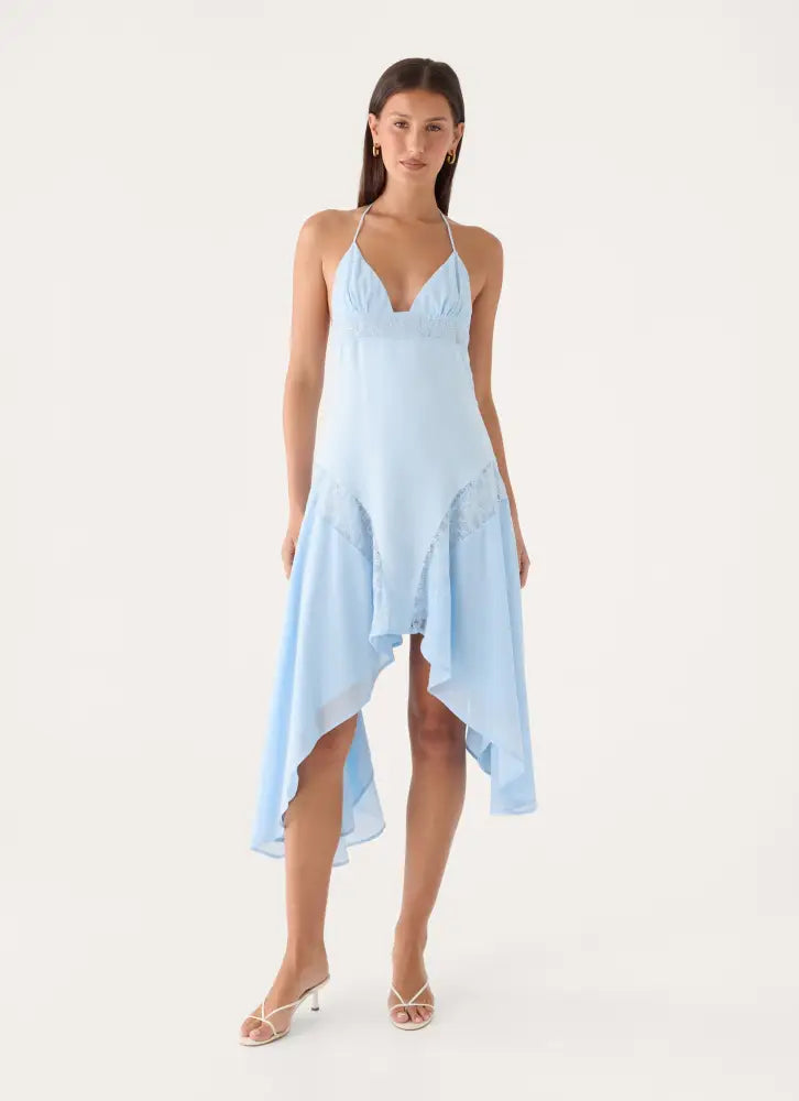 Prilla Asymmetric Midi Dress - Blue - Midi Dresses