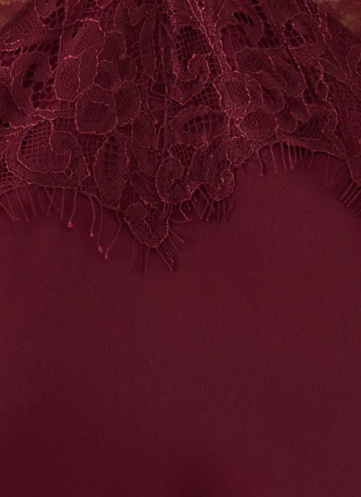 Samaria Halter Mini Dress - Burgundy - Mini Dresses