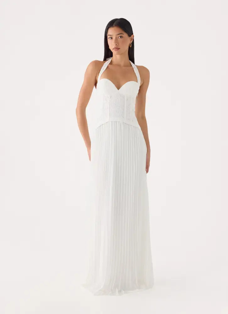 Tunnel Vision Maxi Dress - White - Maxi Dresses