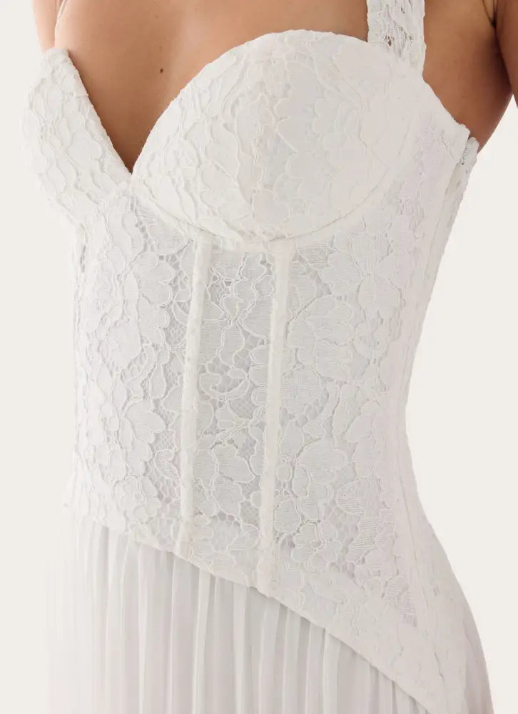 Tunnel Vision Maxi Dress - White - Maxi Dresses