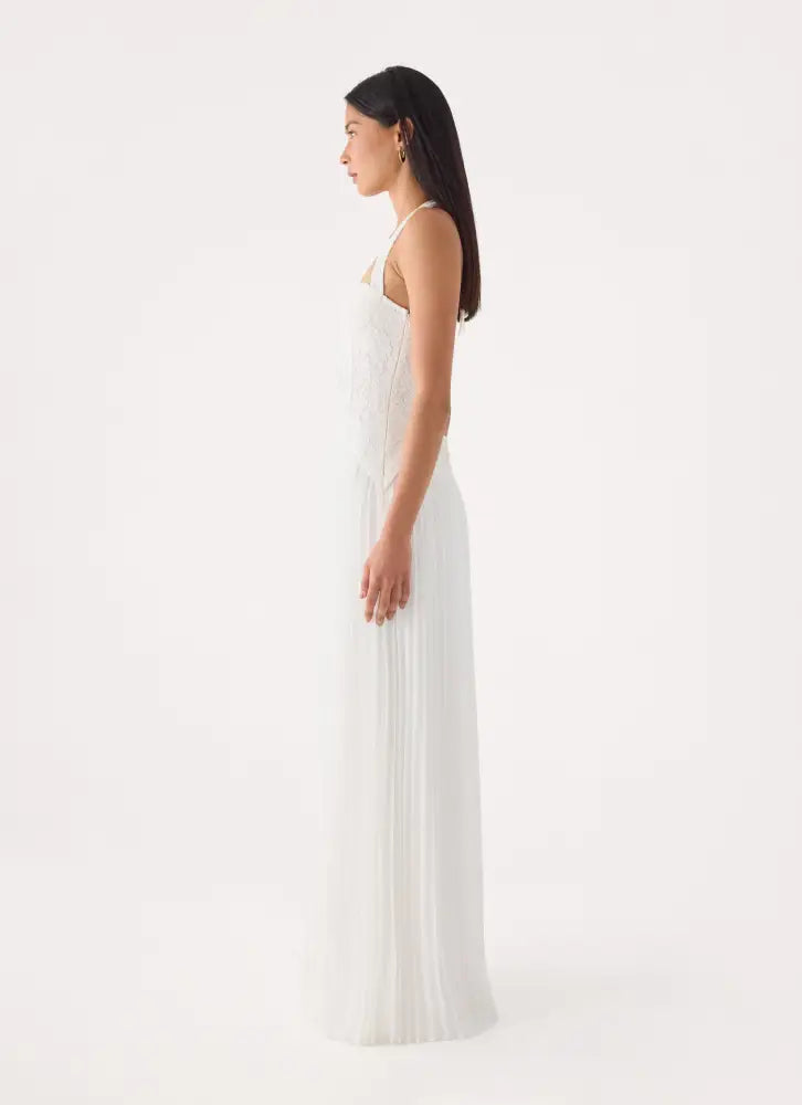 Tunnel Vision Maxi Dress - White - Maxi Dresses