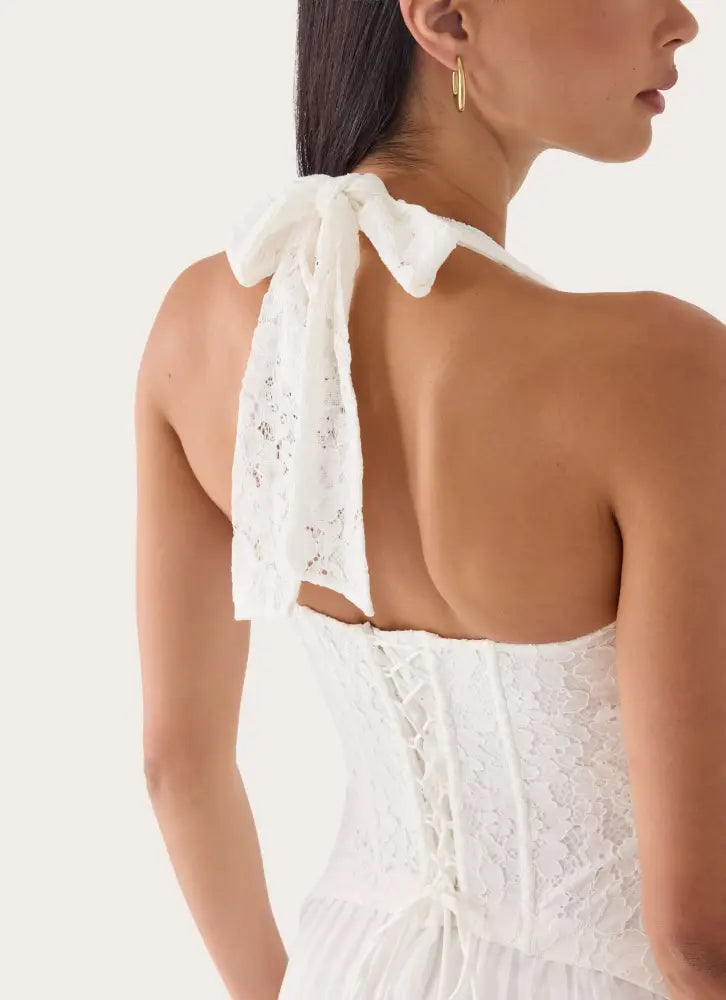 Tunnel Vision Maxi Dress - White - Maxi Dresses